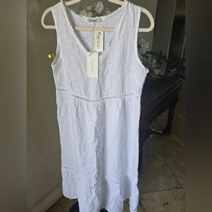 Valentina Naldi White Linen/ Puro Lino Dress